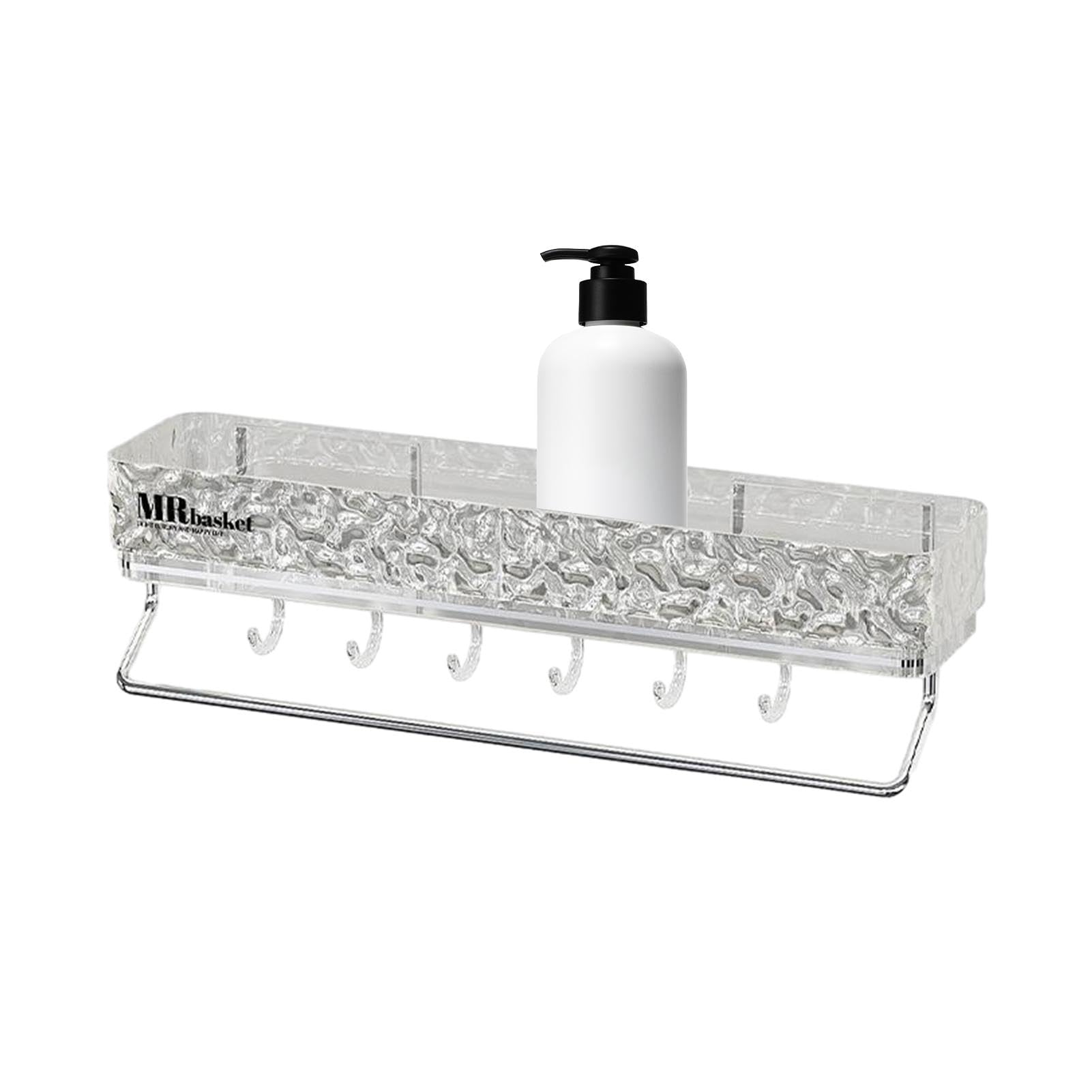 Organiseur mural de salle de bain support de shampooing et barre serviette