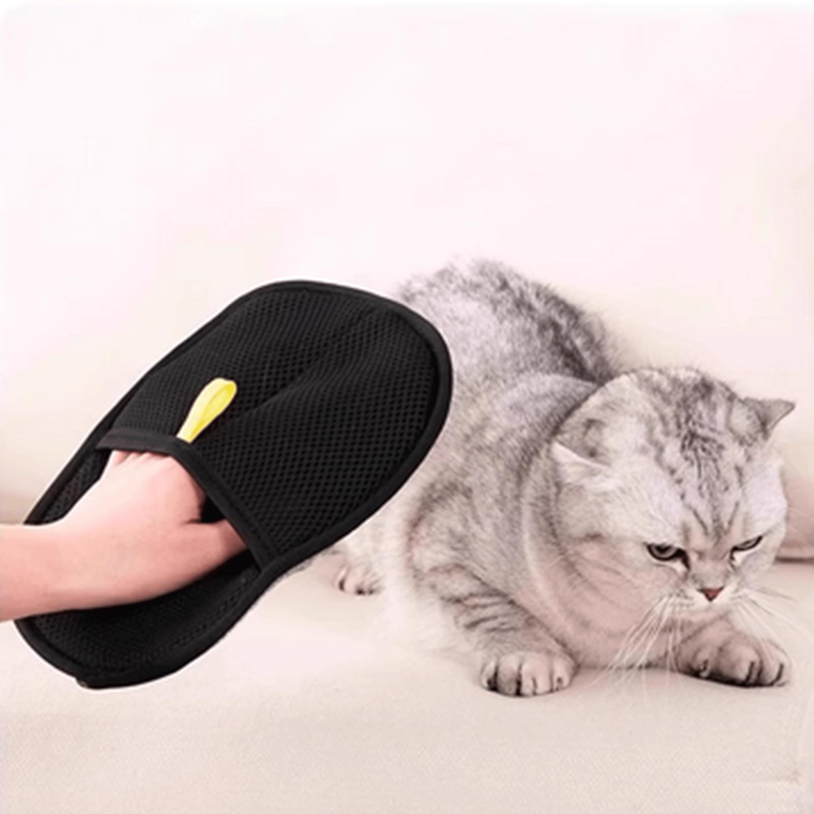 rflaueo 2pcs Pet Grooming Gloves Static Removal Gloves Pet Hair Double Sided Grooming Gloves for Dog Cat with Pet Comb for Grooming Deshedding - Image 3