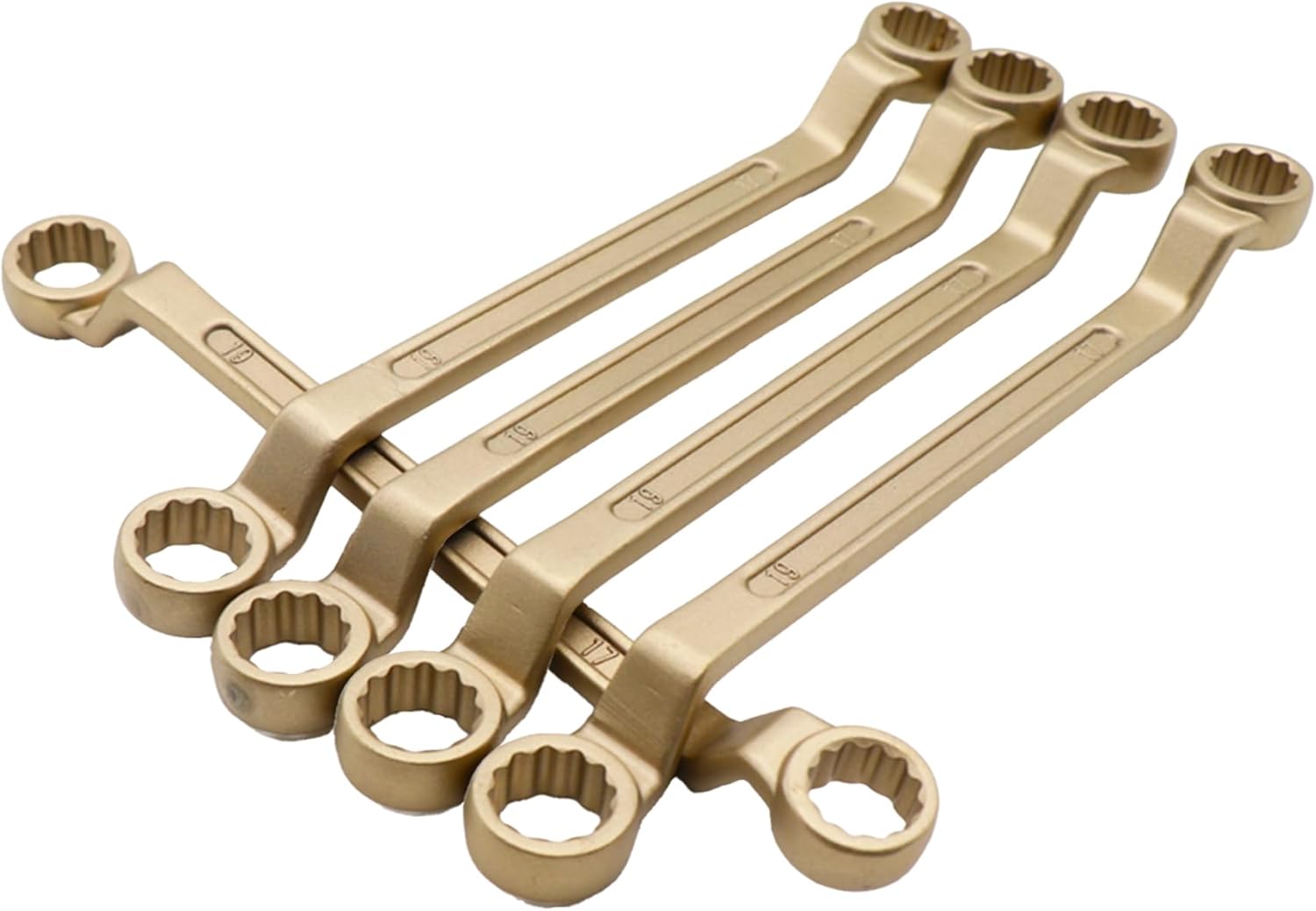 TMAX Non Sparking Offset Box End Wrench Double Size of 27mm (1-1/16 Inch), 30mm (1-3/16 Inch), Length 360mm (14 Inch), Aluminum Bronze Copper, Spark Free Safety, Non-Magnetic, Corrosion-Resistant