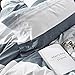 OREISE Duvet Cover Set Full/Queen Size 100% Cotton Bedding Set Gray Blue White Printed Striped Style,3Piece (1 Duvet Cover + 2 Pillowcase),Comfortable Luxurious Soft
