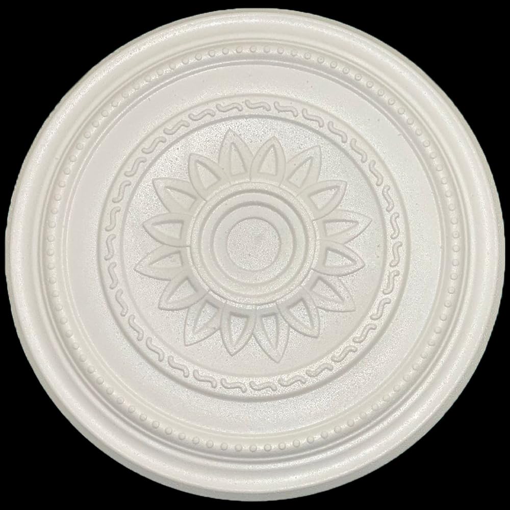 Polystyrene Ceiling Rose Paintable DIY Decorative Lightweight Ceiling Centrepiece for Chandeliers & Light Fittings - Sunflower-39.6cm