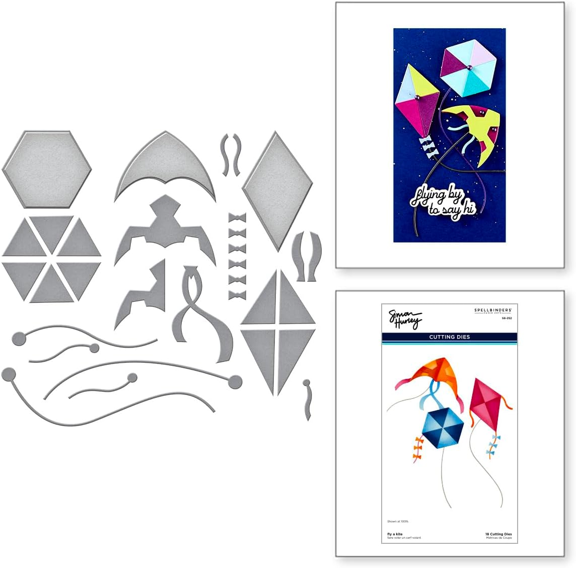 Spellbinders S6-252 Fly a Kite Etched Dies from the Sky's the Limit Collection by Simon Hurley
