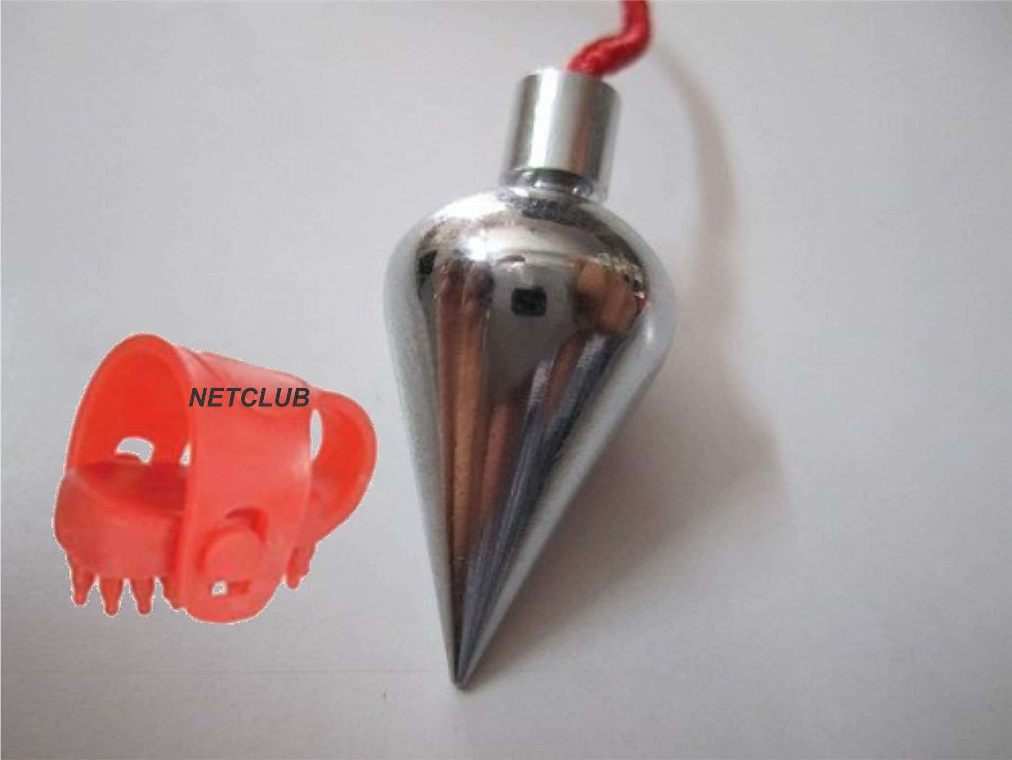 NETCLUB 2 IN 1 Acupressure Pendulum Brass - Dowsing Pendulum Pendulum Silver Plated - Model - Aura for Dowser, Reiki, Aura + Free Jute Bag Small With free thumb pad