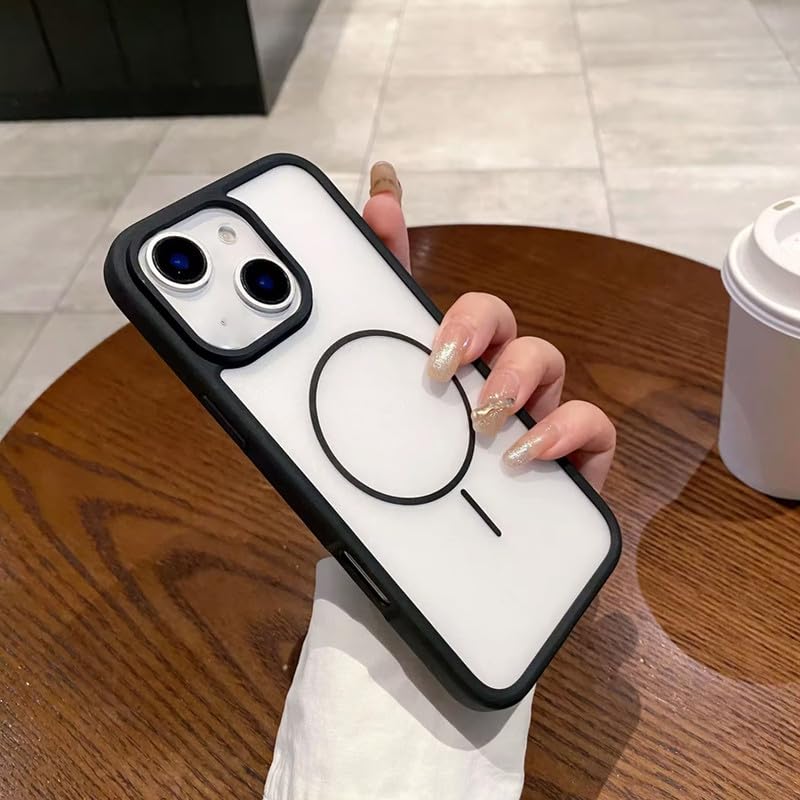 Image of ZR018 for iPhone 15 Back Case Cover | Soft Matte | Slim Fit | Camera Protection | Shockproof TPU Case - Black