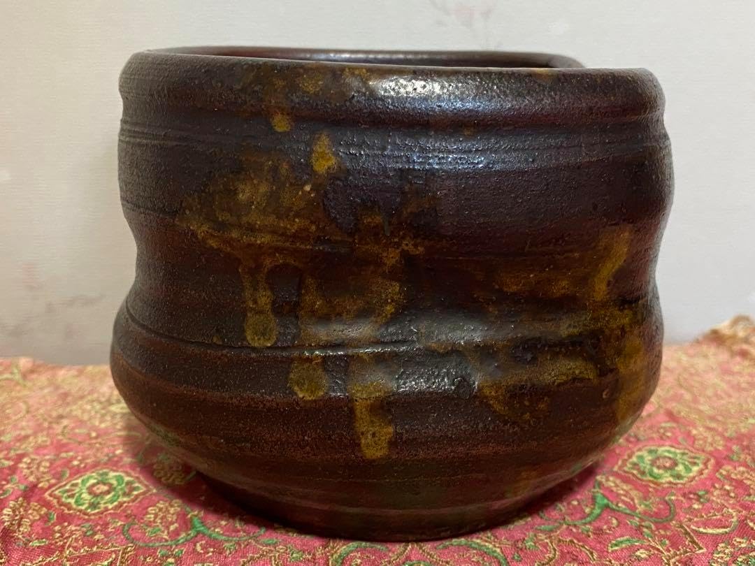 江戸時代 古丹波 四方形 建水 茶道具 四方鉢 丹波焼 古美術品 骨董品