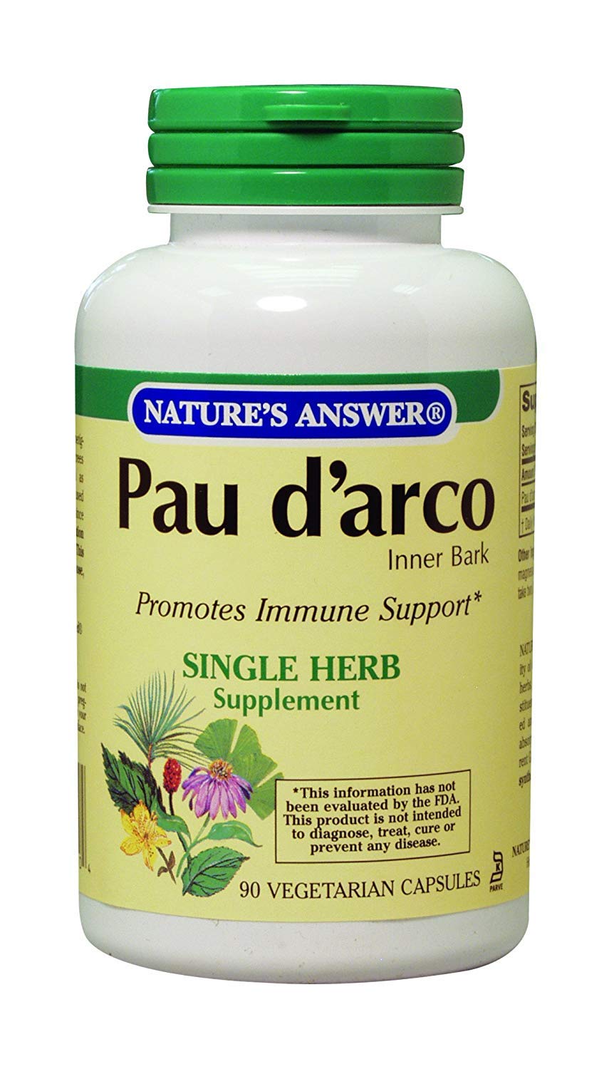 Natures Answer Pau d arco Inner Bark - 90 Vegetarian Capsules - 1000 mg - Immune Support - Vegan - Gluten Free