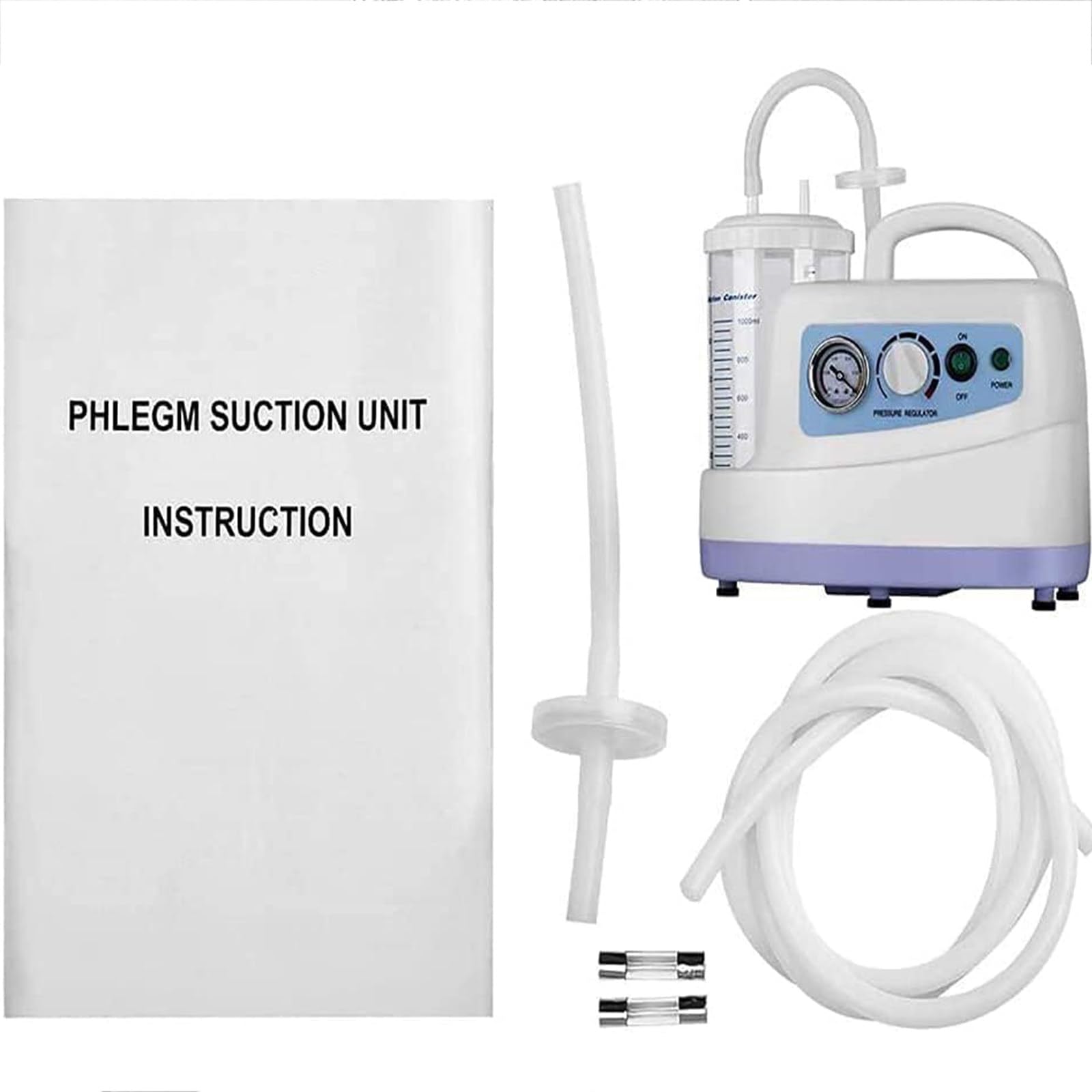 Aspiración automática flema, máquina succión secreción moco Unidad Dispositivo Bomba succión flema esputo eléctrica con Recipiente succión 1000cc para niños Adultos Mayores.