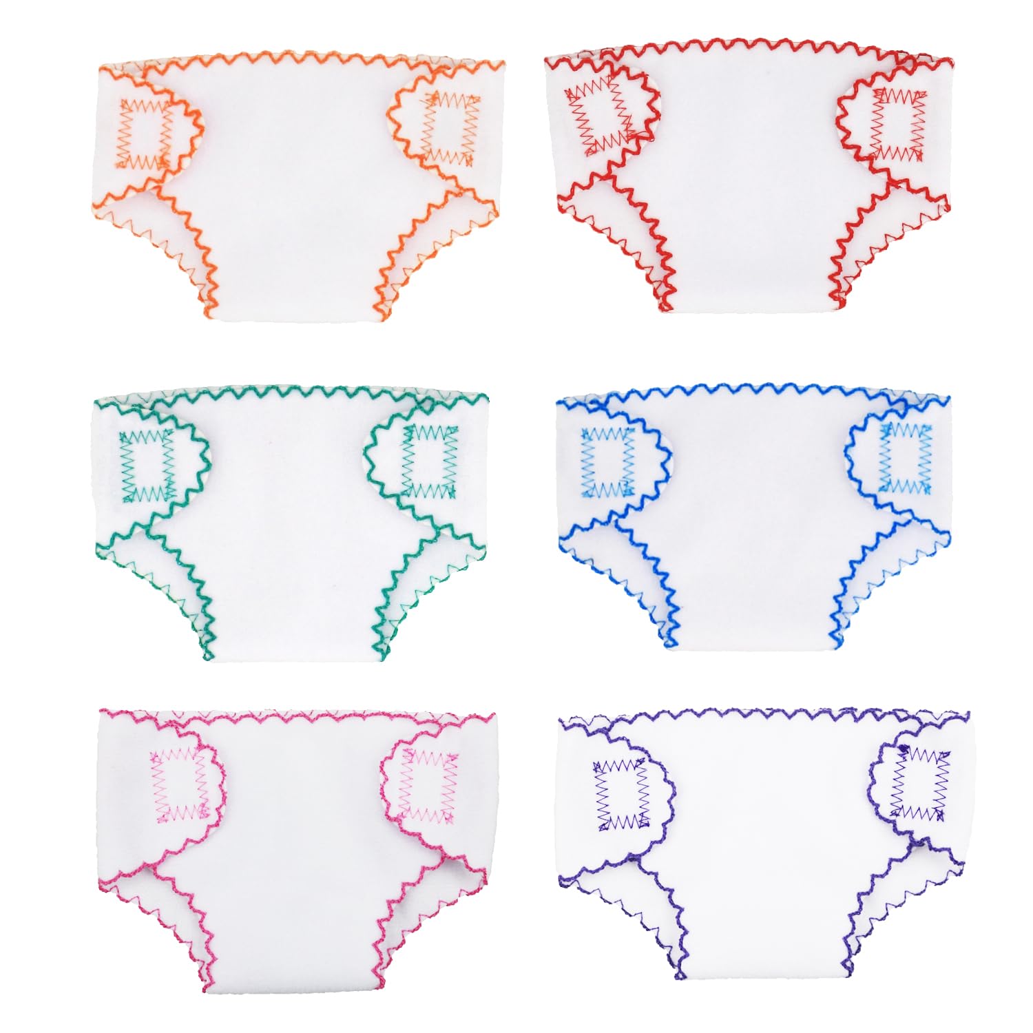 MEISH 6pcs Doll Diapers Baby Doll Diapers Underwear Doll Diapers Refill Baby Doll Accessories for 18 Inch Baby Dolls