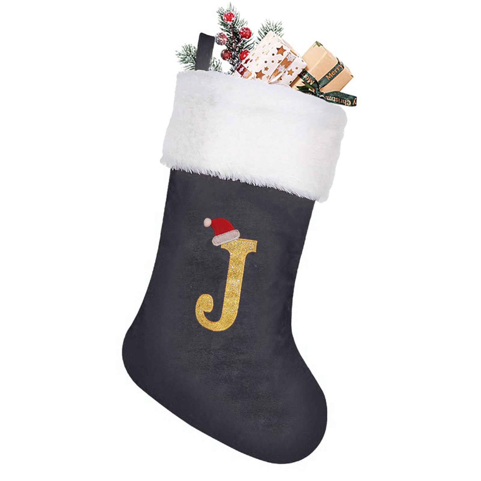 Christmas Stockings Personalised 18 Inch Large Xmas Stockings Monogram Christmas Stockings With Letters Red Velvet Classic Christmas Stocking Fireplace Hanging Ornament Christmas Holiday Party Décor