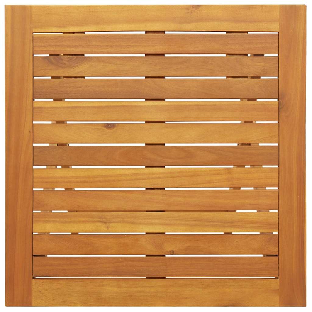 Stół ogrodowy z litego drewna akacjowego, 60 x 60 x 72 cm, składany, na taras, balkon, do ogrodu, na patio, werandę, podwórko, kemping i piknik, do jedzenia i grillowania