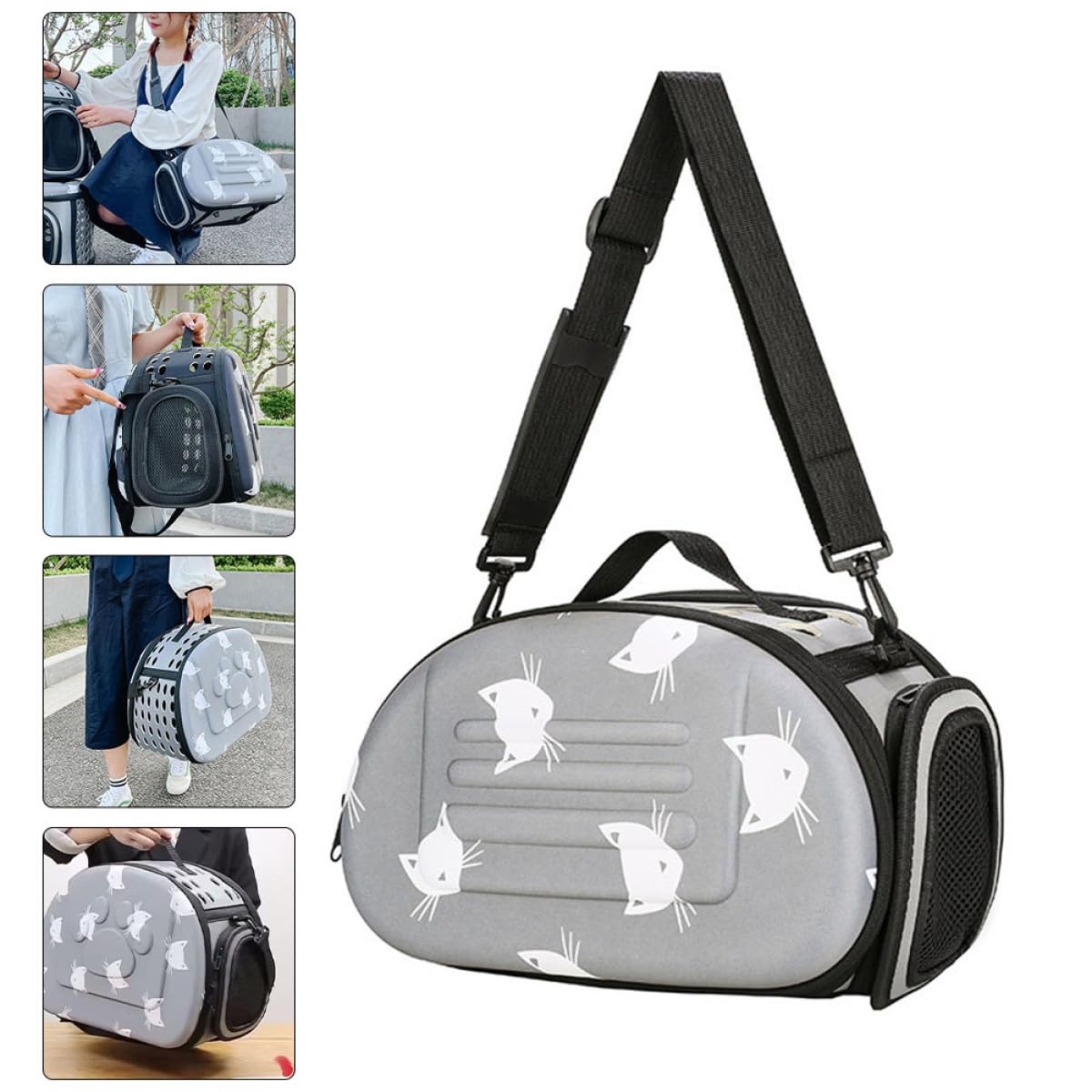 Garneck Katzen Tragerucksack aus Eva mit Ergonomischem und Diagonalem Design Atmungsaktive Transporttasche für Katzen für Outdoor und Haustiertransport