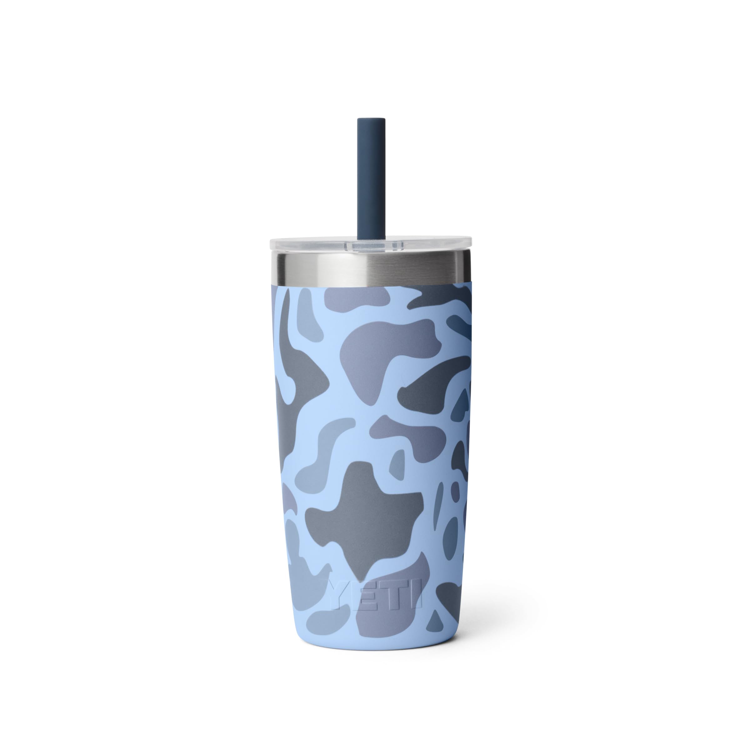 YETI Rambler Jr. 10 Oz Tumbler with Silicone Straw Lid, Blue Camo