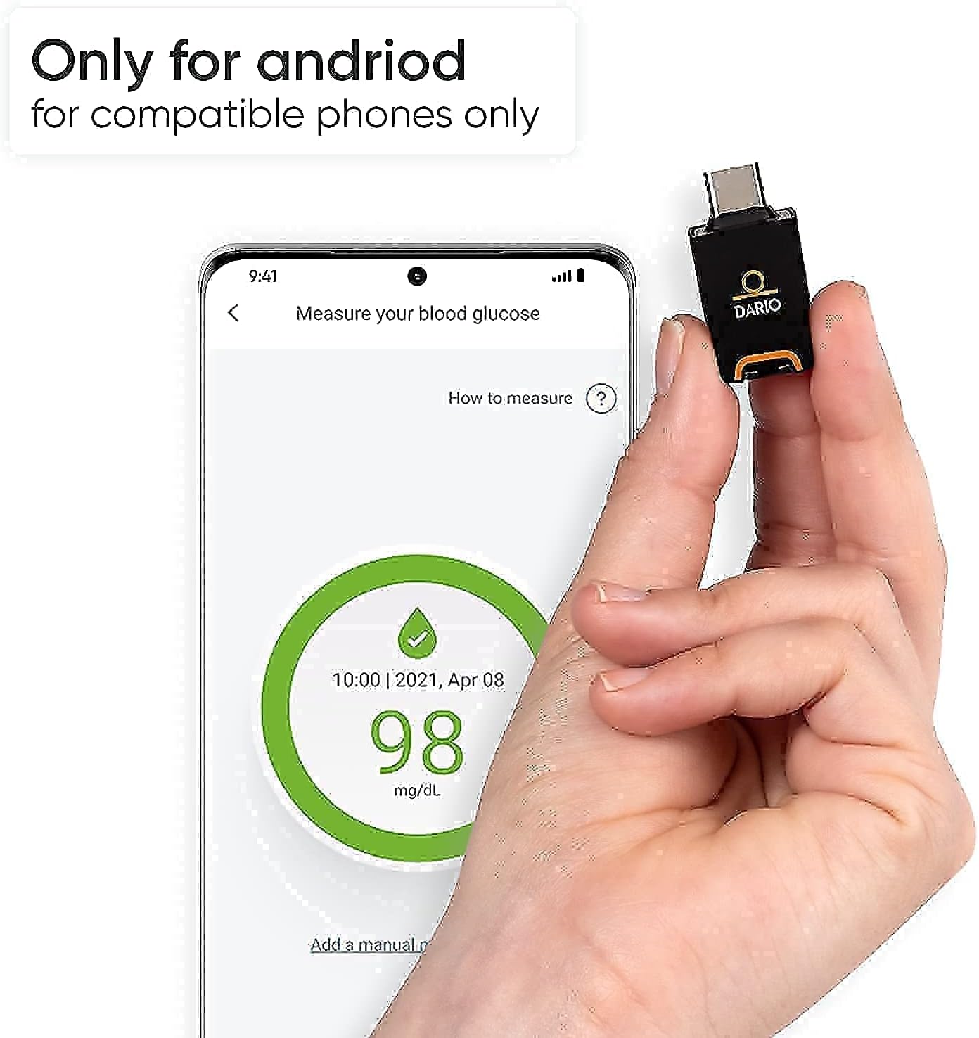 Bundle & Save Dario Diabetes Blood Glucose Meter Kit. Test Blood Sugar Estimate A1c. All-in-One Smart Blood Sugar Monitor + 125 Strips + 110 Sterile lancets (Android USB-C Only) : Health & Household