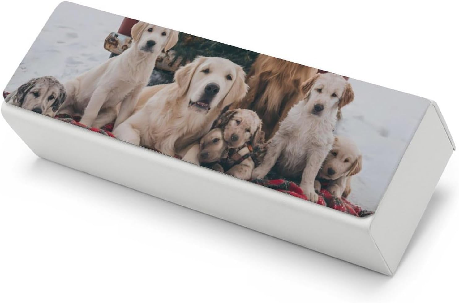 Dogs And Christmas Eyeglasses Case with Cleaning Cloth