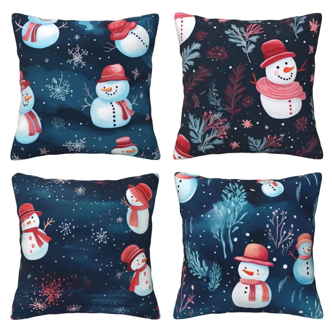 Funda Cojin 65x65 cm, Funda cojin Decoración Navideña Juego de 4 Cojines Cama Cojines para Sofa Fundas de Cojin, Fundas Cojines para Decorativos Salon Home Sofá Silla de Estar (Cremallera Oculta) X203