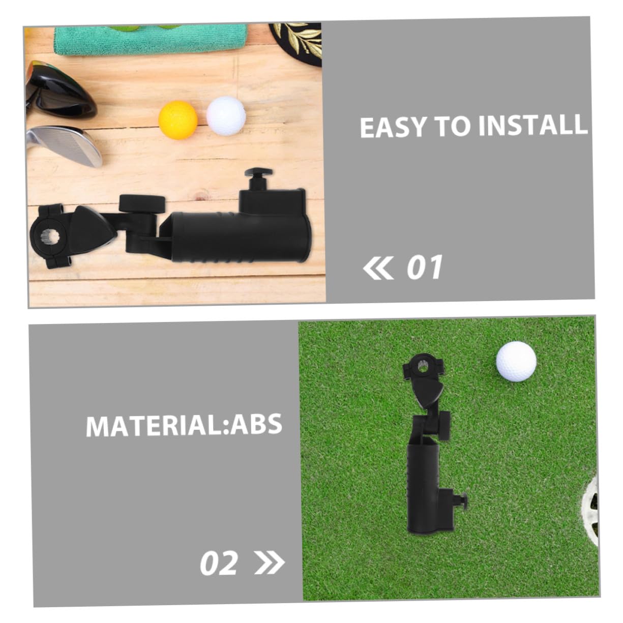 WOONEKY 2 Stück Golf-Trolley Regenschirmhalter Robustem Abs Leichter Universeller Schirmhalter für Golfwagen Kinderwagen Rollstühle Angelstühle Einfache Montage Sportliches Stilvolles