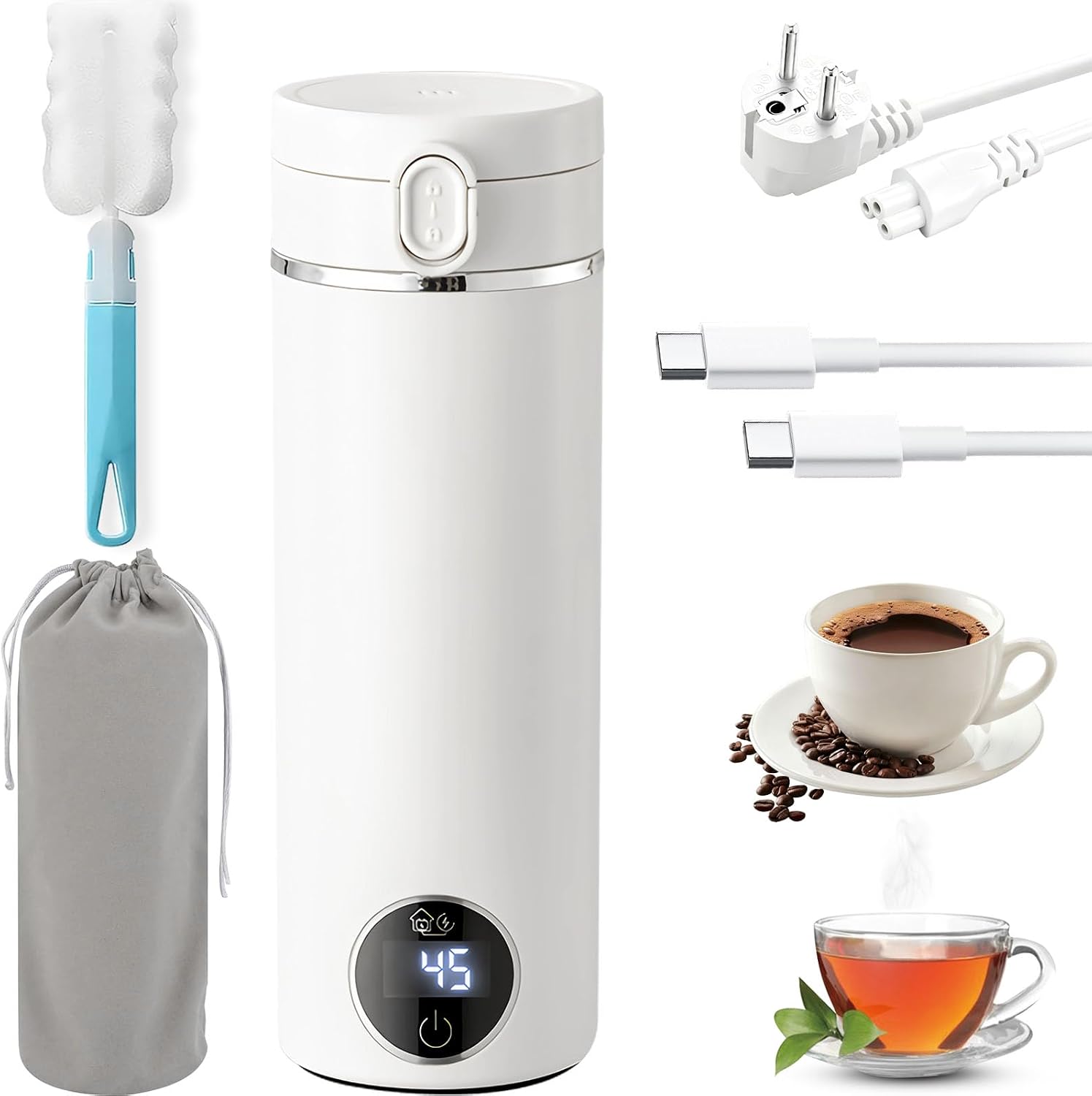 Travel Kettle Small with USB-C (23W-100W), 500 ml | 300 W fa