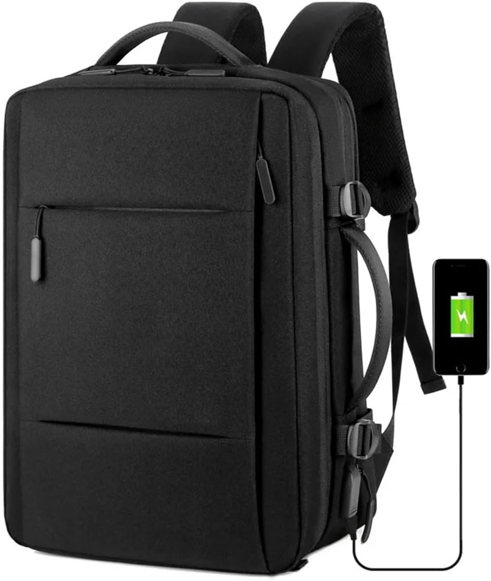 36-55L Travel Backpack for PS5 Pro/PS5/PS5 Slim/PS Portal, Large Capacity Carrying Case Expandable Laptop Backpack Waterproof Storage Bag With USB Connector for PS5 Slim/PS5 Accessories