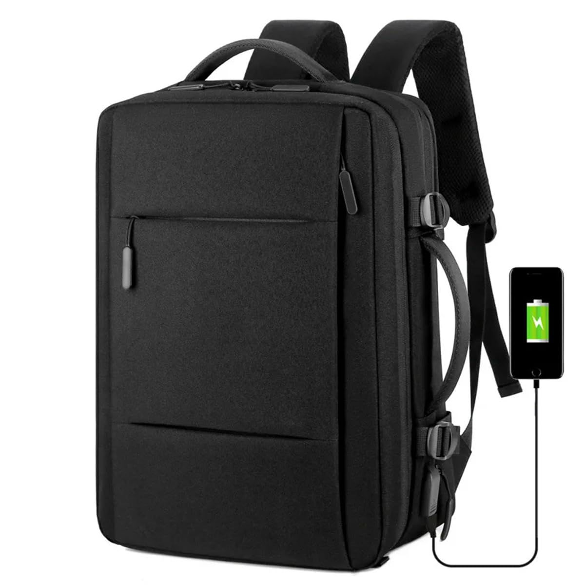 Plecak podróżny 36-55 l na PS Portal/PS5/PS5 Slim/PS4, duża pojemność, rozszerzalny plecak na laptopa, wodoodporna torba do przechowywania ze złączem USB do PS5 Slim/PS5/PS4/PS akcesoria przenośne