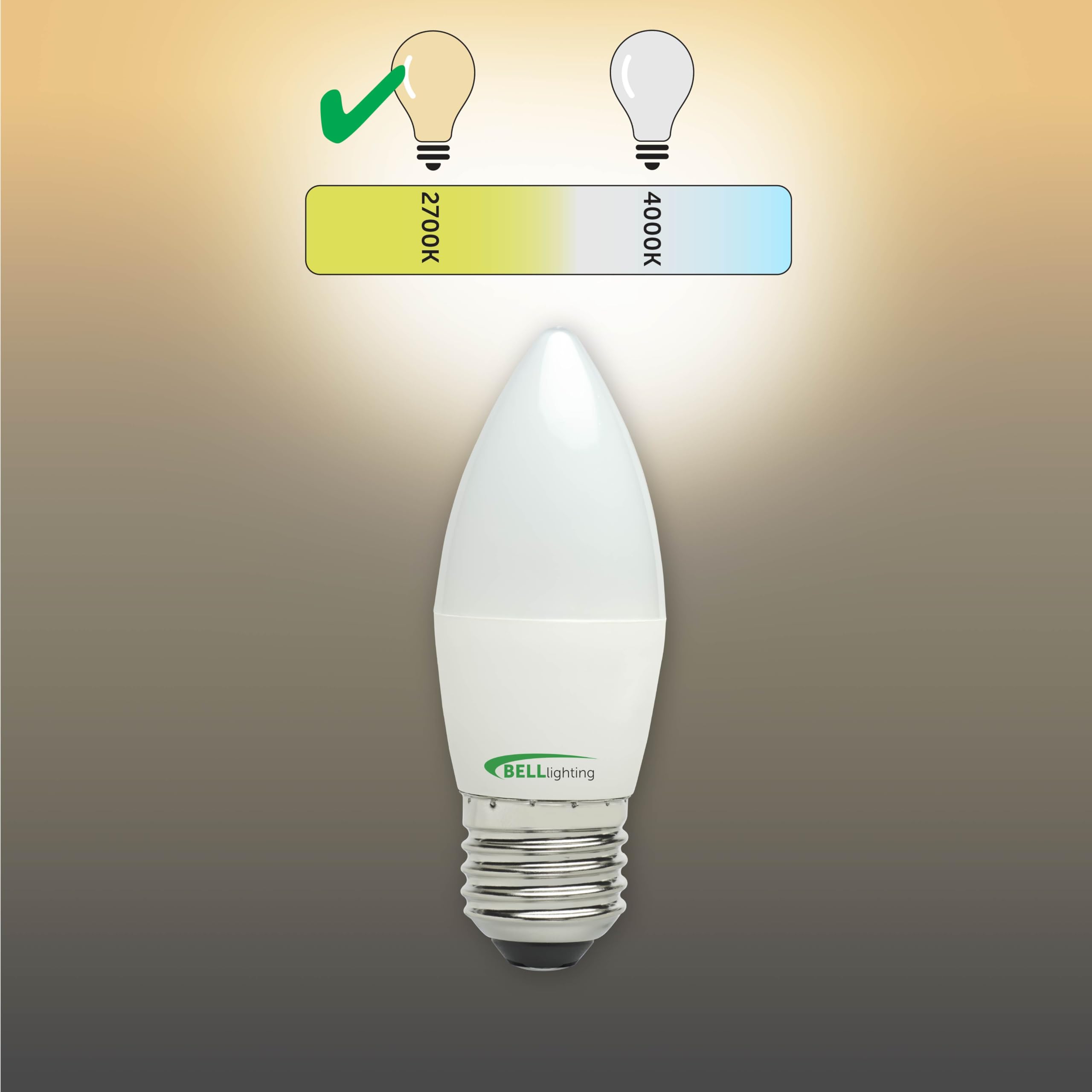 BELL Lighting E27 Screw Fitting Candle Bulb LED 6 Pack, Warm White - 2700k - Image 3