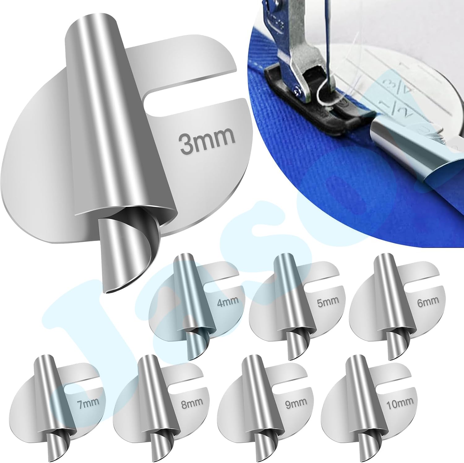1pcs Sewing Rolled Hemmer Foot, 3-10mm Rolled Hem Presser Foot Set for Sewing Machine Accessories, Curved Scroll Hemmer Upgrade Presser Feet Sewing Supplies for Home Industrial (3MM) — Amazon image 6