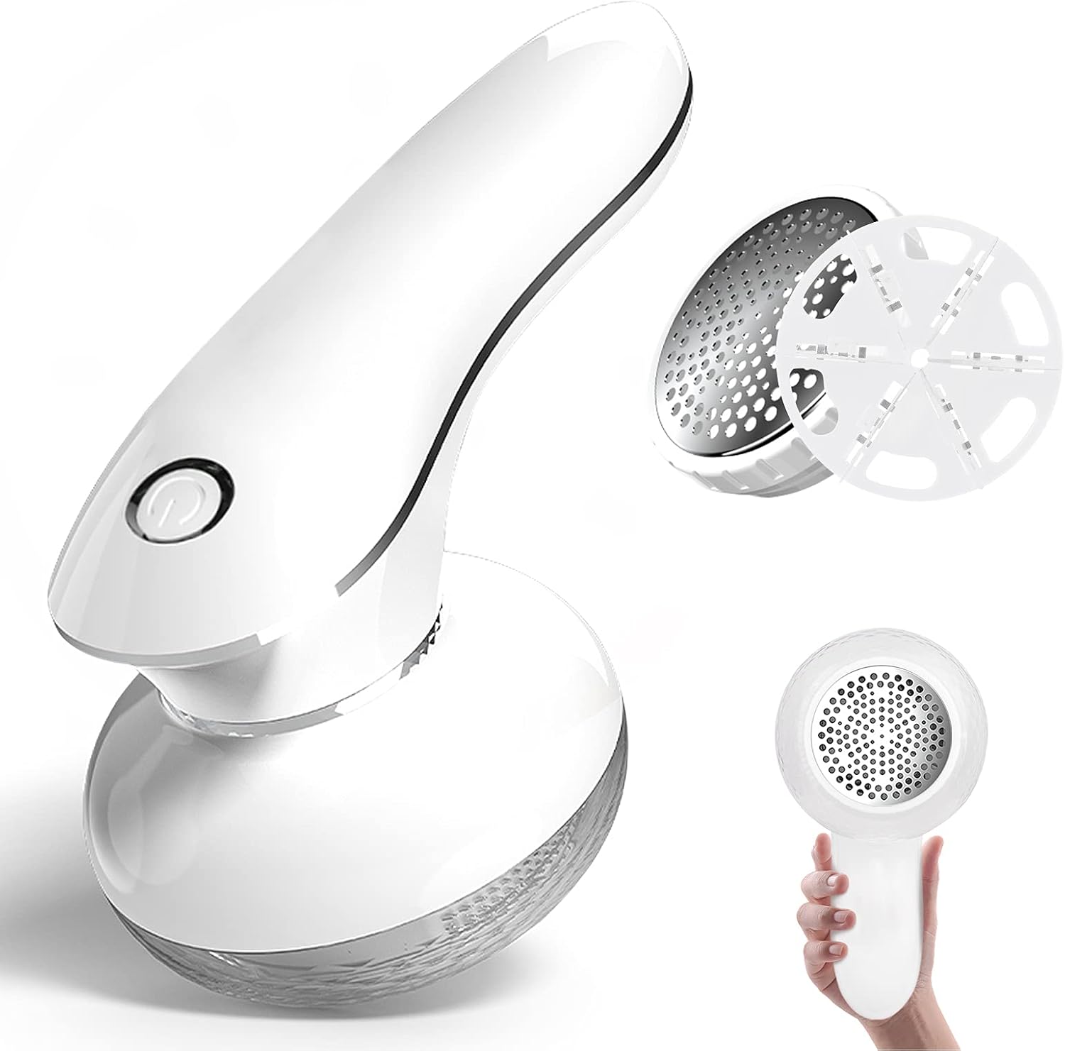 Moyidea Fabric Shaver, Portable Electric Lint Remover with 3 Extra Replaceable Blades, Effective Lint Shaver for Clothing Furniture Carpet Lint Balls Bobbles, Battery Operated Pill Fuzz Remover
