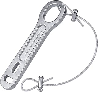 Oxygen Tank Key, Sturdy Heavy Duty Oxygen Cylinder Wrench with Metal Wire Chain, O2 Tank Key for CGA 870 Standard Post Valves
