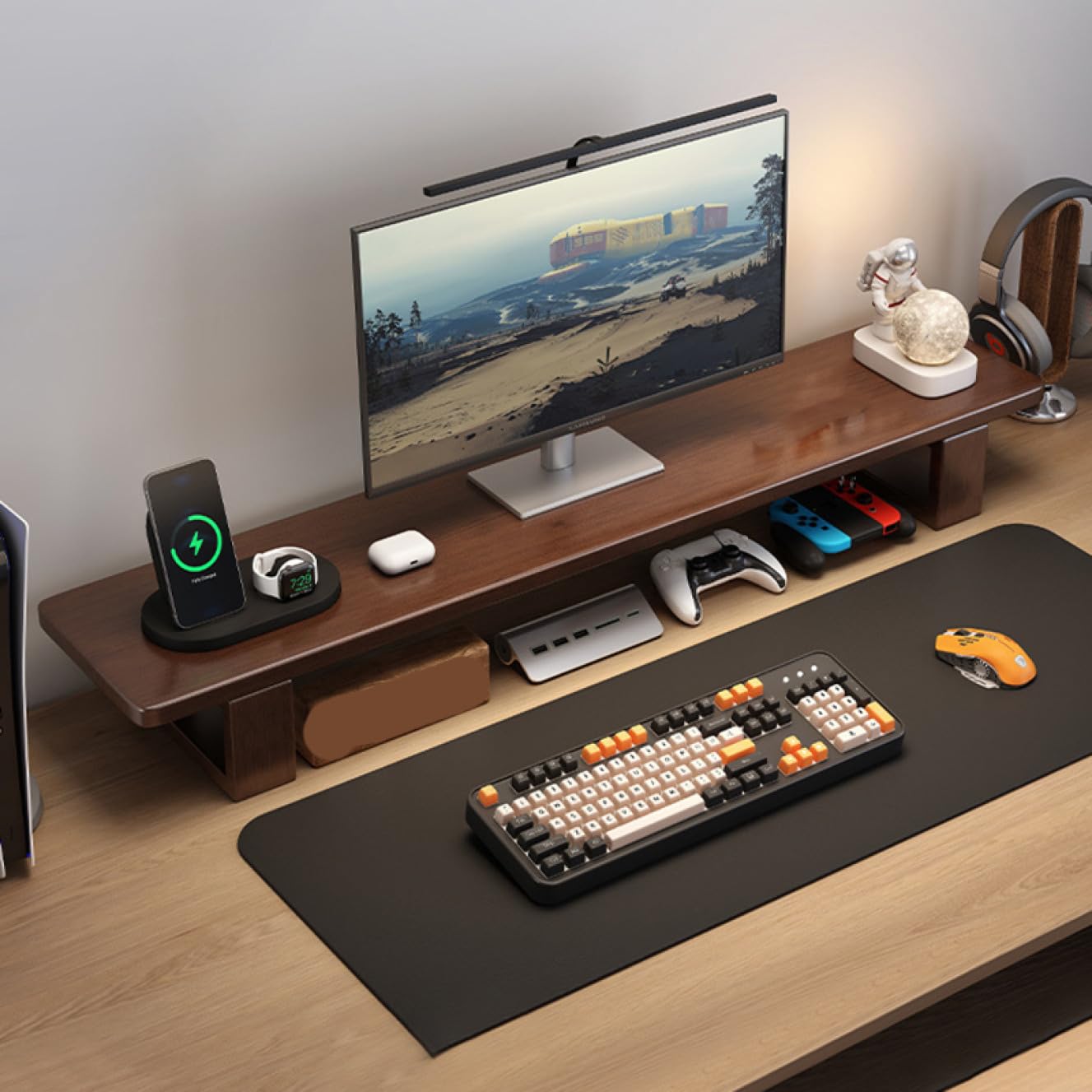 Amazon.co.jp: MJKQ9 モニター台 机上台 木製 モニタースタンド