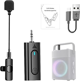 Sistema microfone lapela sem fio - Fone ouvido com microfone lapela com suporte 2.4G com transmissor e receptor recarregável,Microfones e sistemas lapela sem fio para Dalian