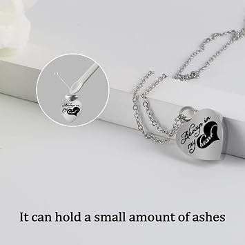 Small Urns for Human Ashes Keepsake, Mini Cremation Urn for Pet Ashes, Sharing Baby Dog Cat Necklace Holder, Tiny Little Memorial Gifts Funeral Urn for Ashes - Heart Shaped Box with Blue Light