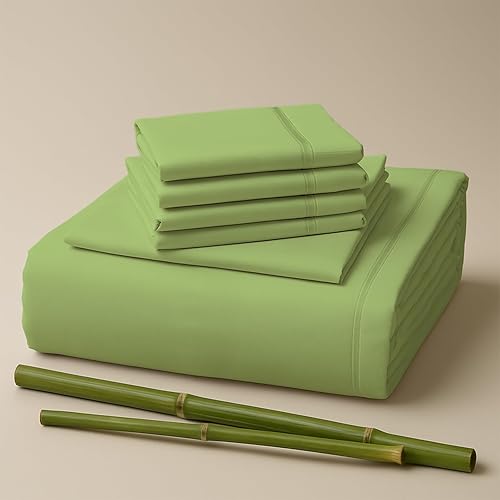 Miniatura 10 de Sacred Thread Juego de sábanas de 6 piezas de rayón derivado de bambú, vegano, refrescante y orgánico para el hogar y los hoteles, más 50 colores