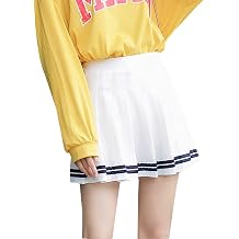Women's High Waisted Mini Pleated Skirt School Uniform A-Line Skater Skirt with Shorts