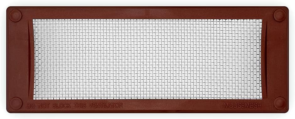 MousemeshPest Proofing Mouse Mesh Air Brick Vent Cover, Flame retardant ABS frame 105mm x 255mm x 13mm, Brown, 95mm x 245mm