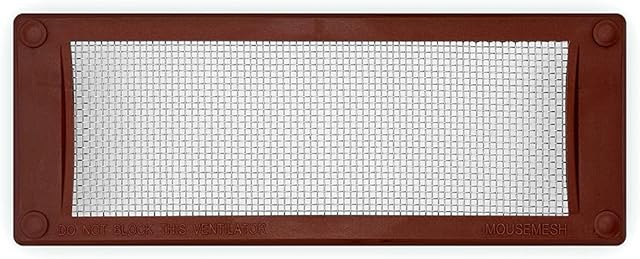 MouseMesh Pest Proofing Mouse Mesh Air Brick Vent Cover, Flame retardant ABS frame 105mm x 255mm x 13mm, Brown, 95mm x 245mm