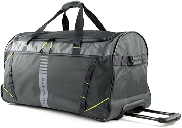 Travelite BASICS Luggage - travel bag with wheels, 71 cm, Anthracite/Lemon