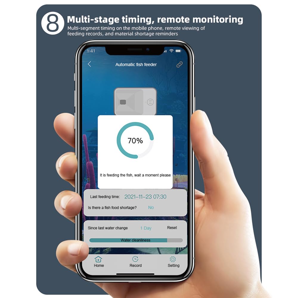 WiFi Intelligent Timing Automatic Feeder Aquarium Goldfish Feeder 100ML Large Capacity Fish Feeder Mobilephone APP Control