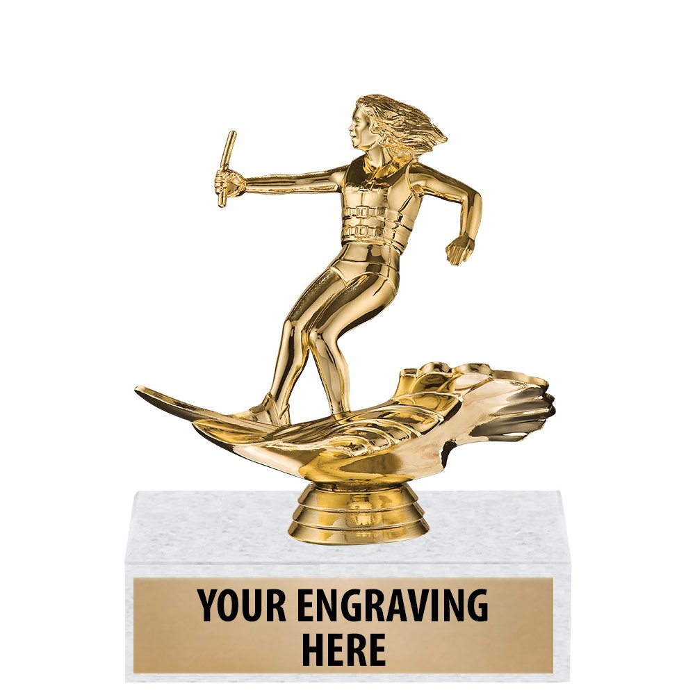 6" Custom Water Skiing Trophies - Female Water Skiing Trophy Awards Prime