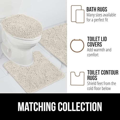 Vista 43 de Gorilla Grip - Tapete de baño de 30” x 20”, de felpilla gruesa, suave y absorbente, secado rápido, de microfibra, con reverso de caucho, para piso