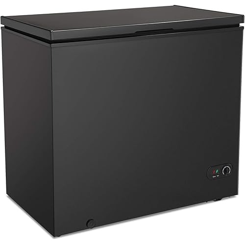 Antarctic Star 7.0 Cu.ft Chest Freezer 6.8℉to -4℉with Removable Basket Free Standing Top open Door Compact Freezer with Adjustable 7 Temperature Defrost Water Drain/Power Saving UL Certified Black