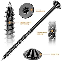 Vista 2 de VIGRUE Tornillos para cubierta, tornillos para madera - Tornillos para cubierta Star Drive para madera, log, paisajismo, resistentes a la oxidación