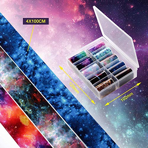 Makartt 2Pcs 15Ml Nail Art Foil Glue Gel With Stickers Set Rose Flowers Metal Nail Transfer Gel 20Pcs 2.5Cm100Cm Stickers 10 Rolls 4Cm 100Cm Starry Sky Nail Art Foil Transfer Stickers #TOP6