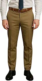Calça Social Masculina Slim Oxford Calça de Terno Social Marrom Esverdeado