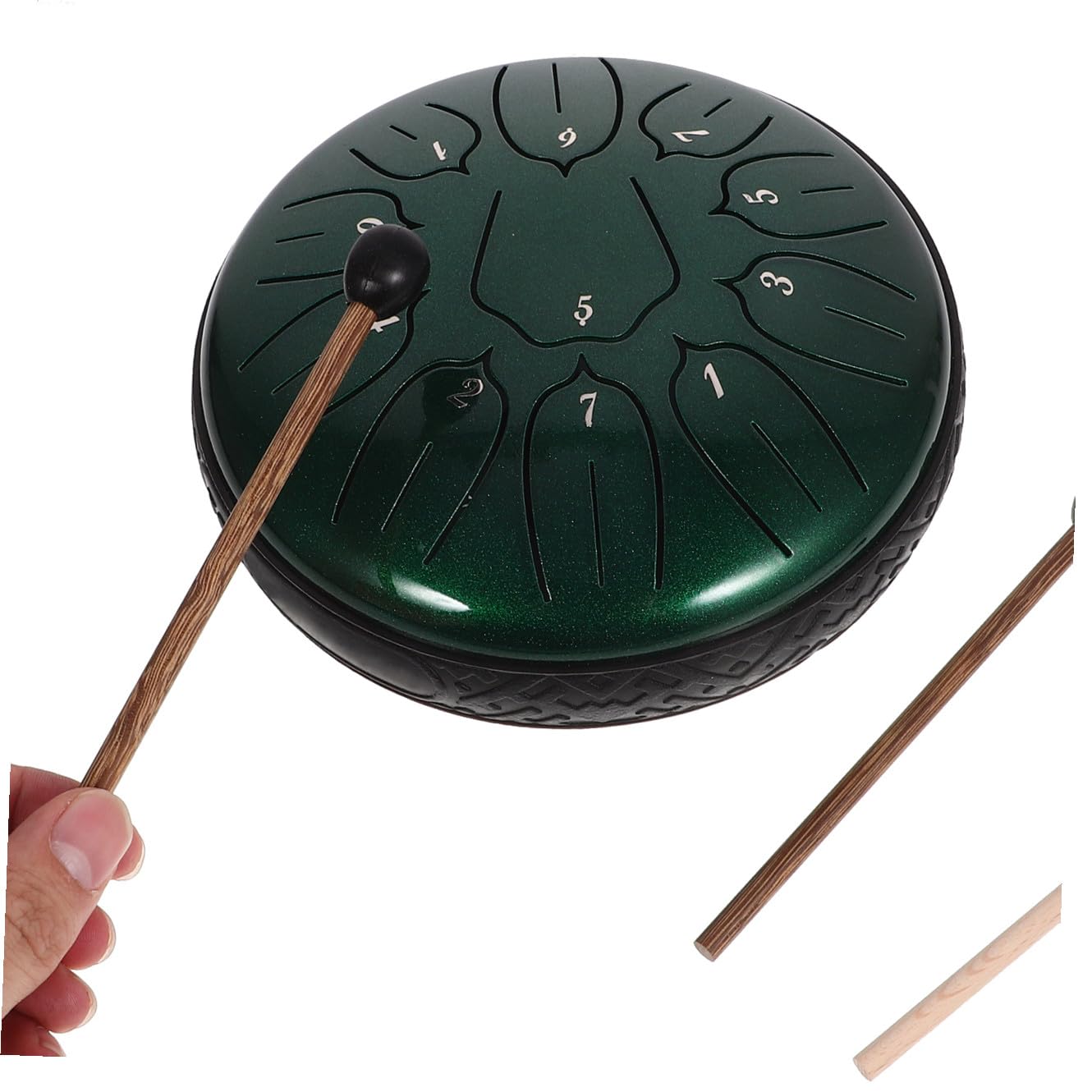 Lingua in Acciaio Note Verde Smeraldo Strumento Musicale Portatile per Principianti Adulti e Percussione per Educazione Musicale e Meditazione