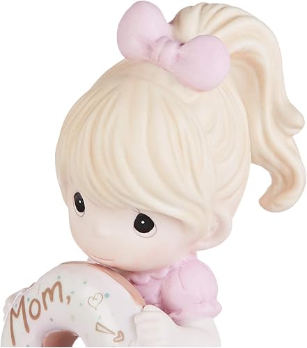 Miniatura 5 de Precious Moments Mom Donut Forget I Love You Girl with Donut Bisque Figura de porcelana