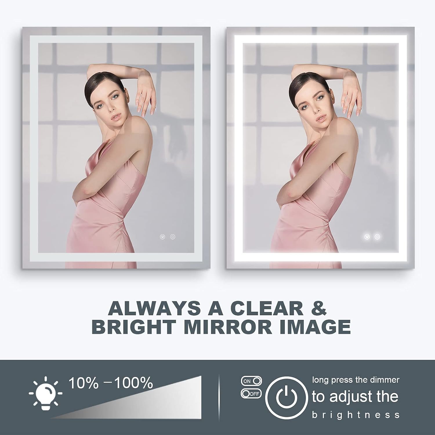 Flash Deals - 80% OFF VENETIO Backlit LED Bathroom Mirror with Light and Anti Fog Design, 28x36 Inch Lighted Makeup Mirror, Large Wall Mounted Vanity Mirror for Housewarming Gift (Rectangle)