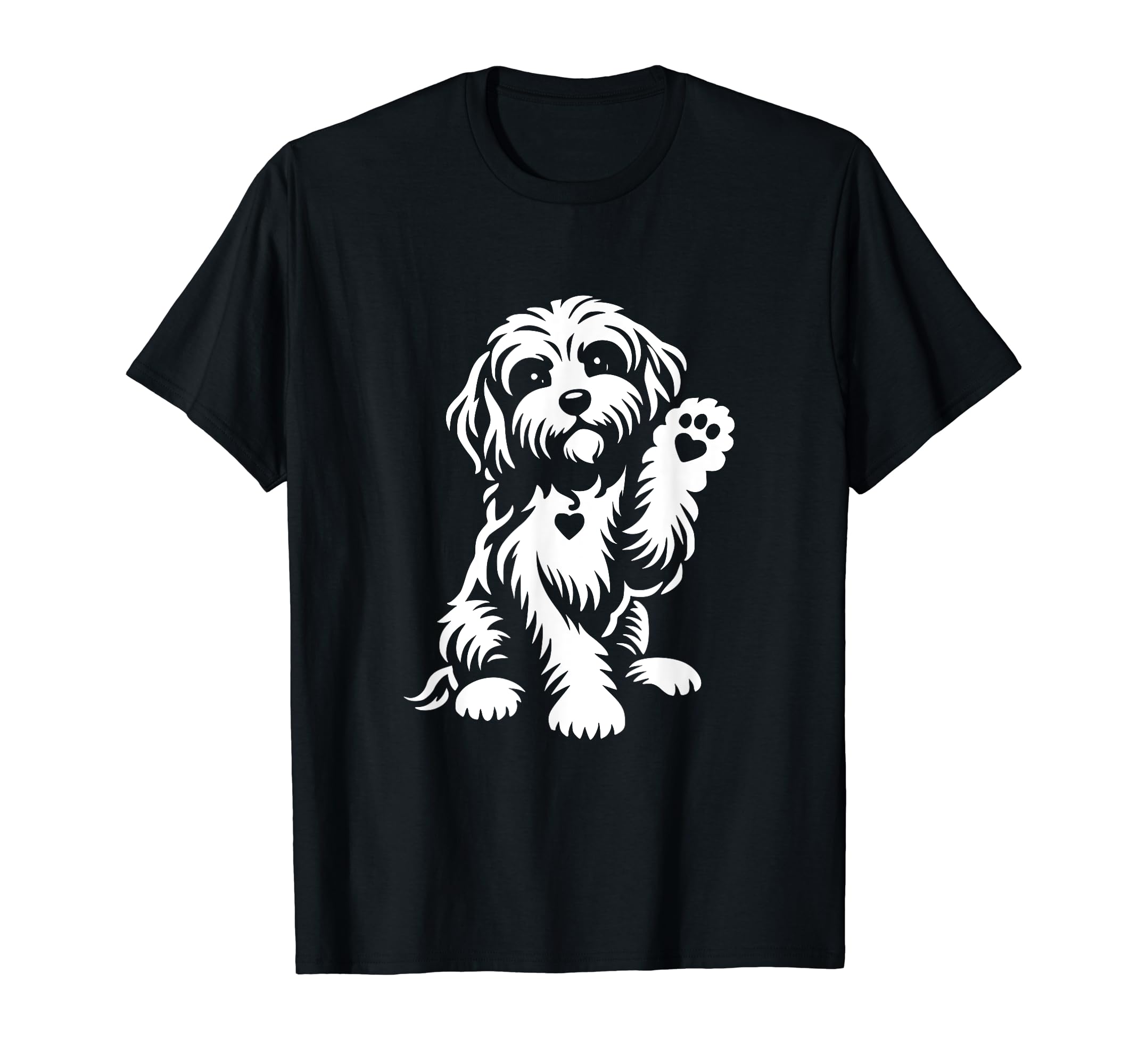Cute Cavapoo Dog With Paw Graphic Design T-Shirt