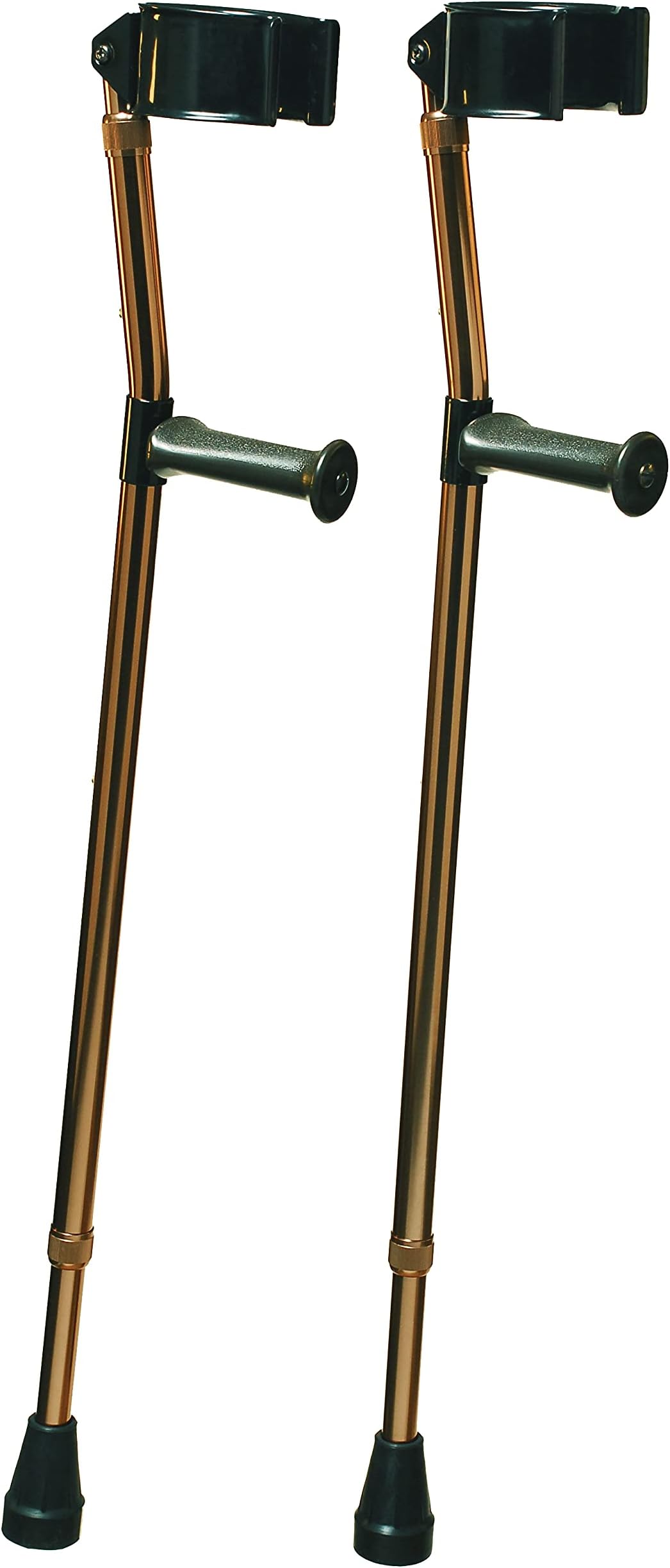 Lumex Deluxe Ortho Forearm Crutches, Medium Medical Mobility Aids, Lightweight, Adjustable Support for 5'-6'2'' Patient Height, Pack of 2, 6346