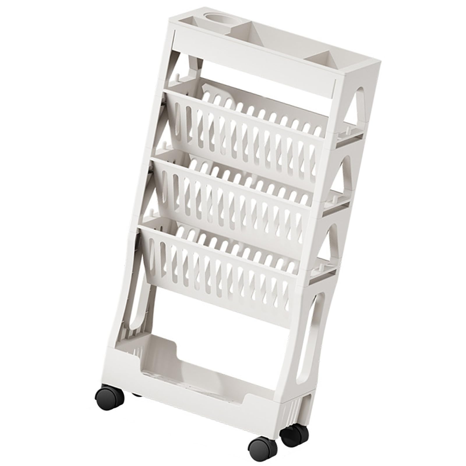 Chariot utilitaire à roulettes 5 niveaux meuble de rangement bureau