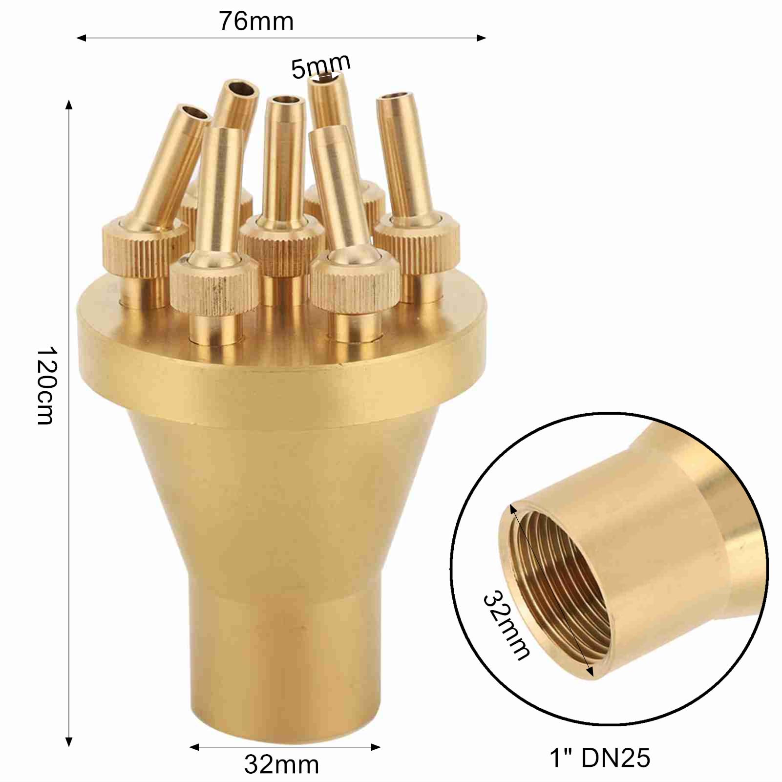 Mumusuki FNPT 1"DN25 2 Tier Centre Droit Fontaine Buse Jardin Pond Spray Tool Circulation De l'eau