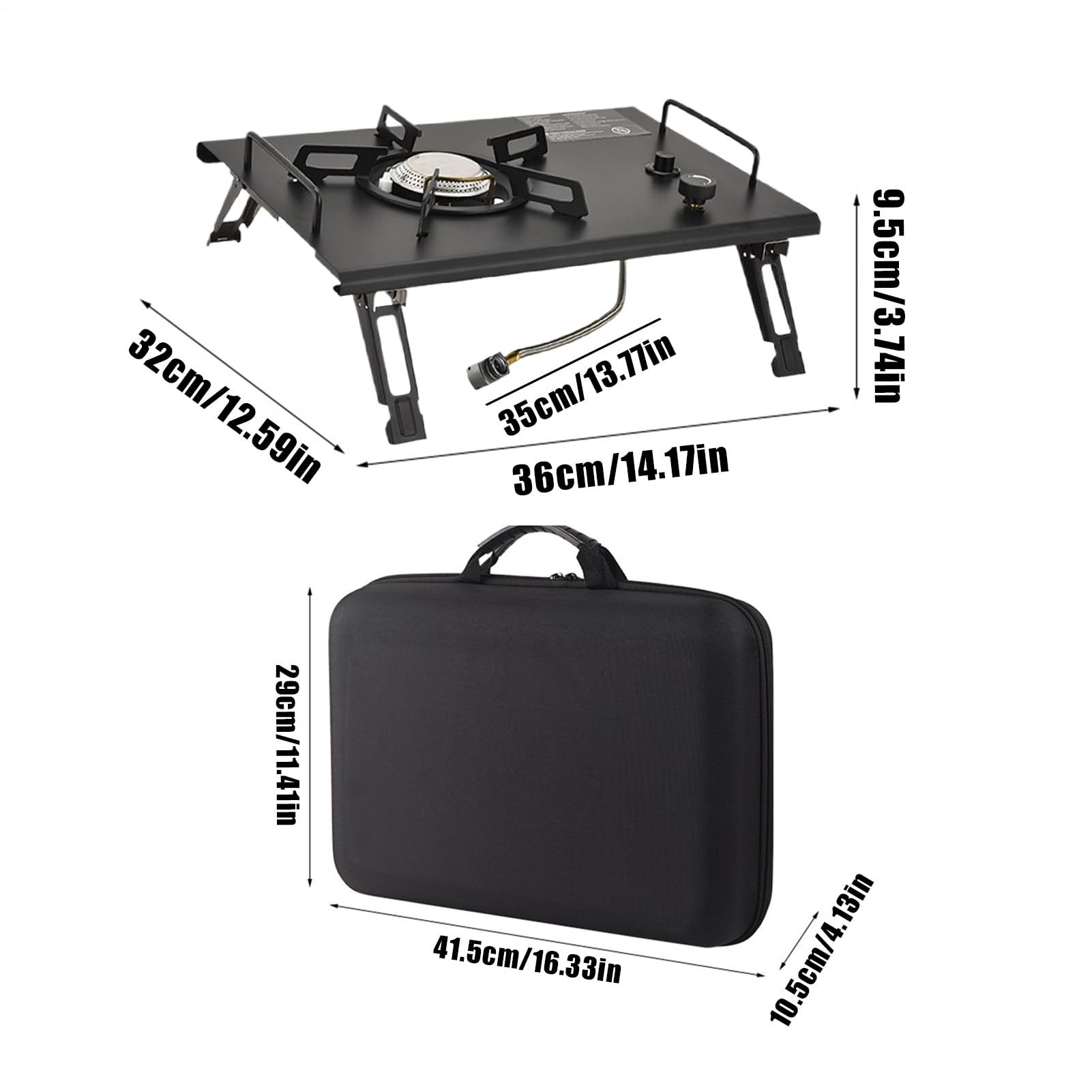 Campingkocher Outdoor Klappbarer Campingkocher Zum Kochen | Kochutensilien Mit Brenner Für Wandern Terrasse Garten Tisch Autoreise Party Angeln Tailgating Wohnmobil Grillen BBQ